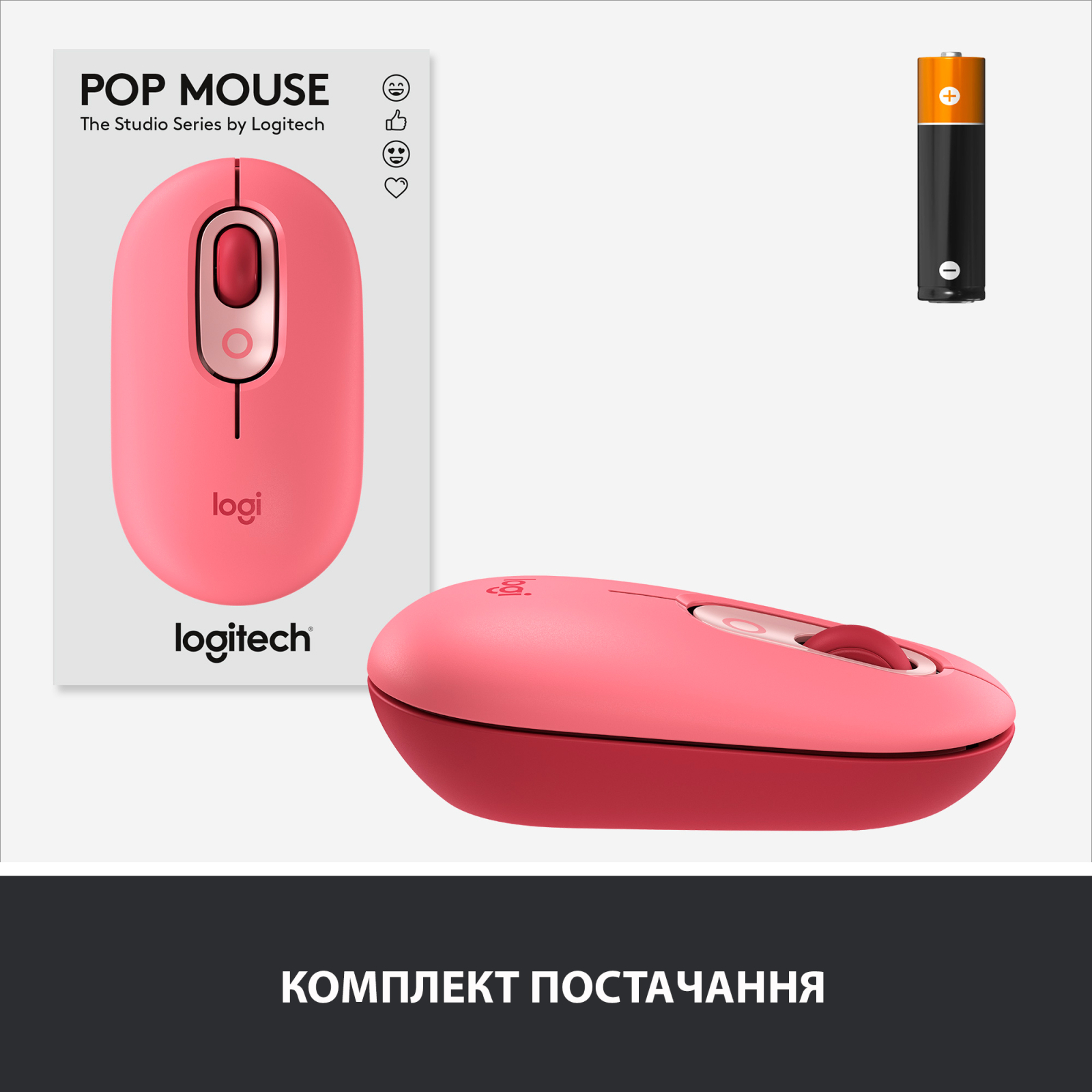 Мышка Logitech POP Mouse Bluetooth Heartbreaker Rose (910-006548) изображение 8