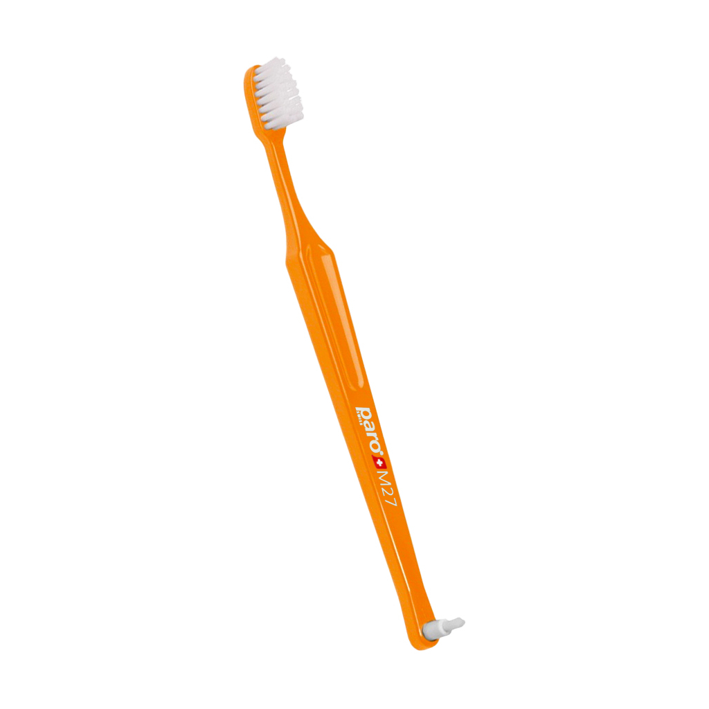 Детская зубная щетка Paro Swiss Esro AG M27 средней жесткости оранжевая (7.9744/6)