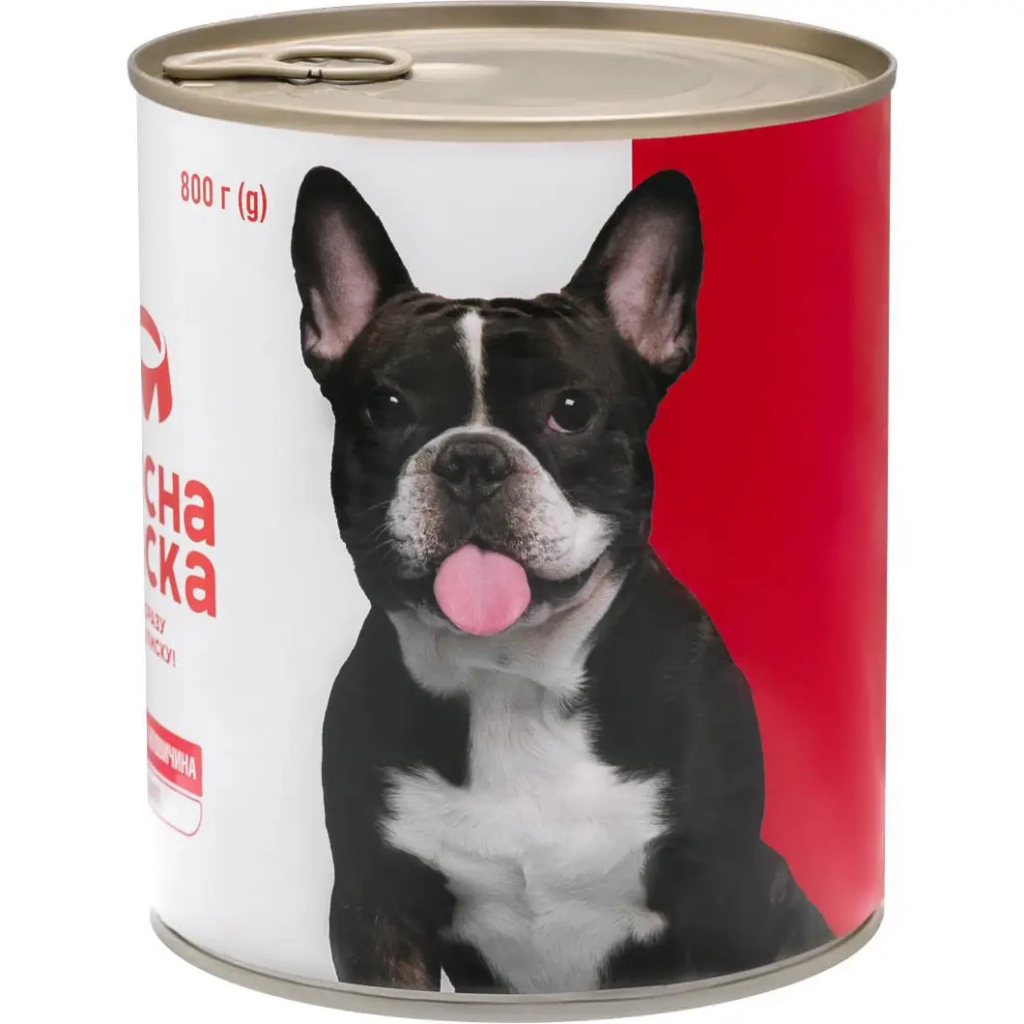 Консервы для собак М'ясна Миска паштет с говядиной 800 г (4820255190358) изображение 2