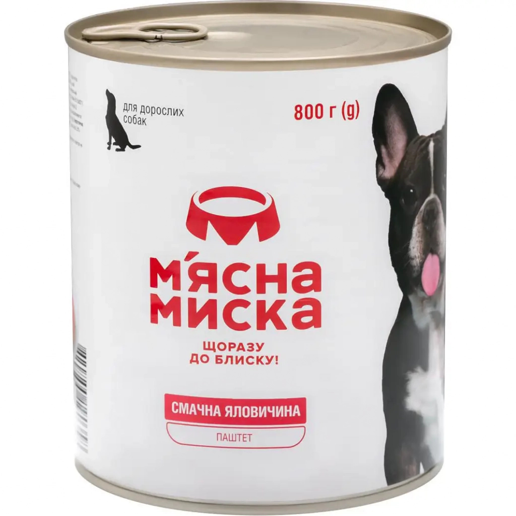 Консервы для собак М'ясна Миска паштет с говядиной 415 г (4820255190303)
