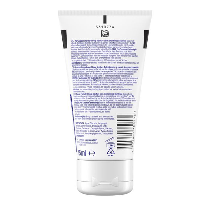 Лосьйон для тіла Neutrogena Глибоке зволоження для сухої шкіри 75 мл (3574660577518/3574661750538) зображення 2