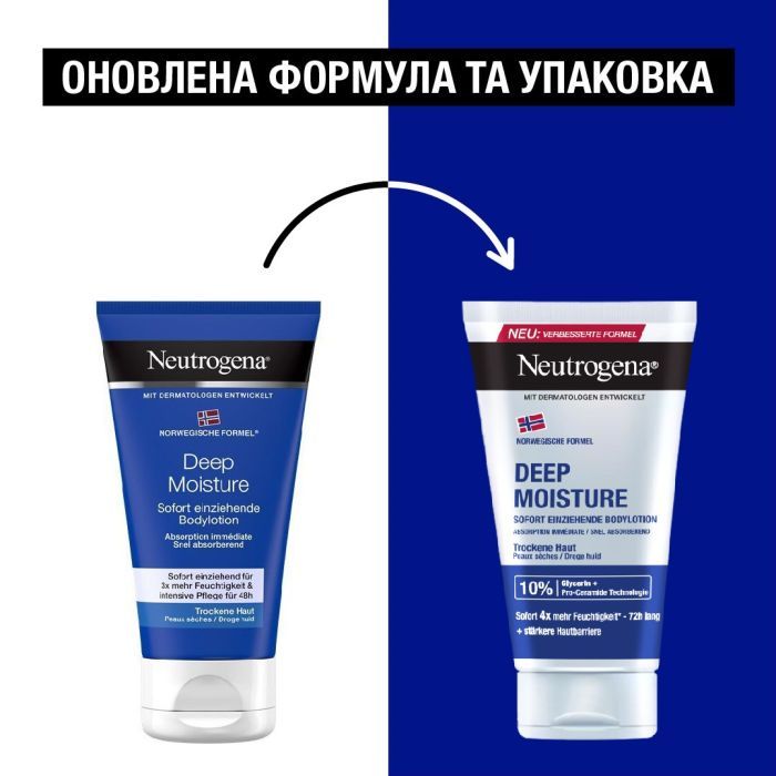 Лосьйон для тіла Neutrogena Глибоке зволоження для сухої шкіри 75 мл (3574660577518/3574661750538) зображення 4