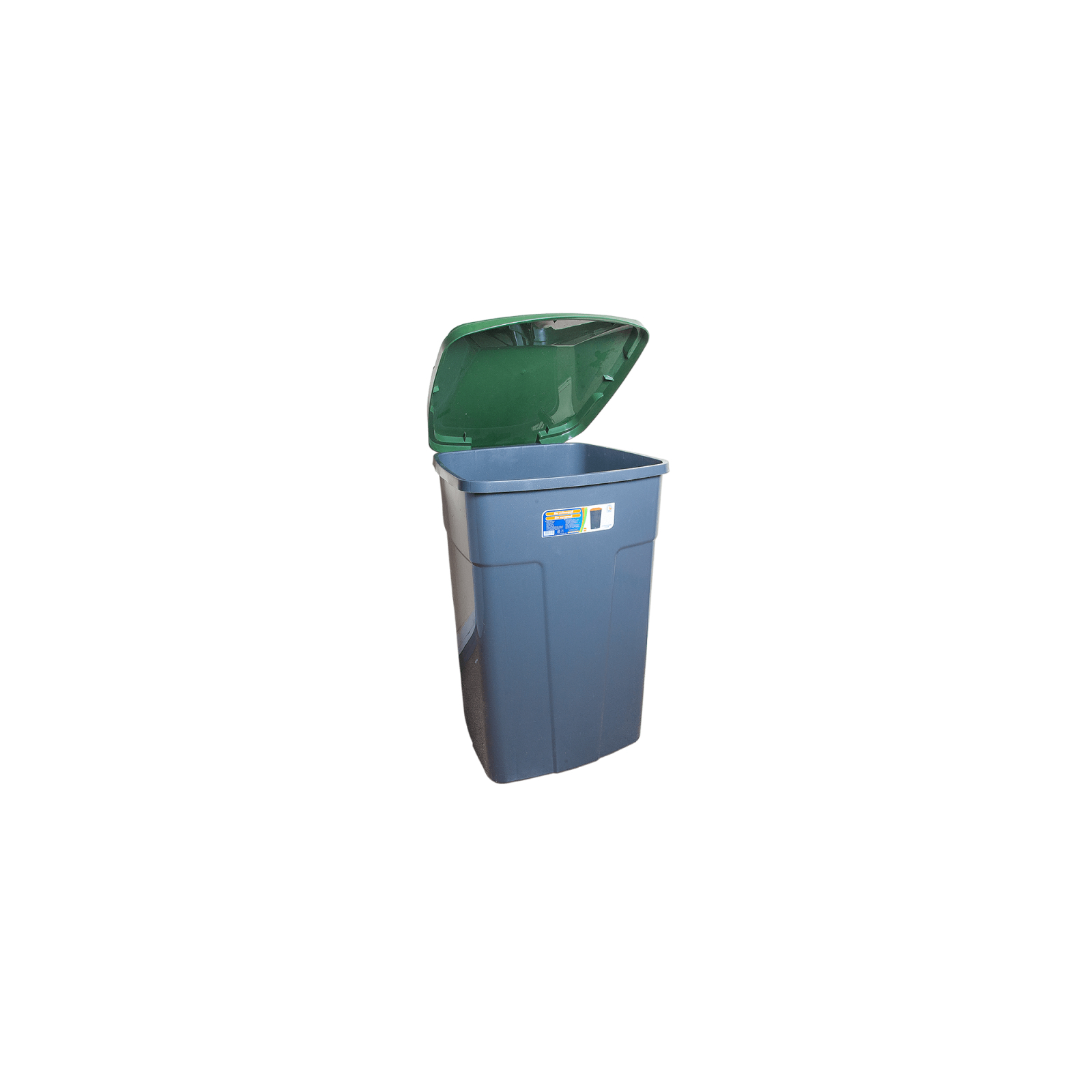 Контейнер для сміття Алеана з кришкою темно-сірий із зеленим 90 л (3326) зображення 2