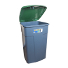 Контейнер для мусора Алеана с крышкой темно-серый с зеленым 90 л (3326) изображение 2