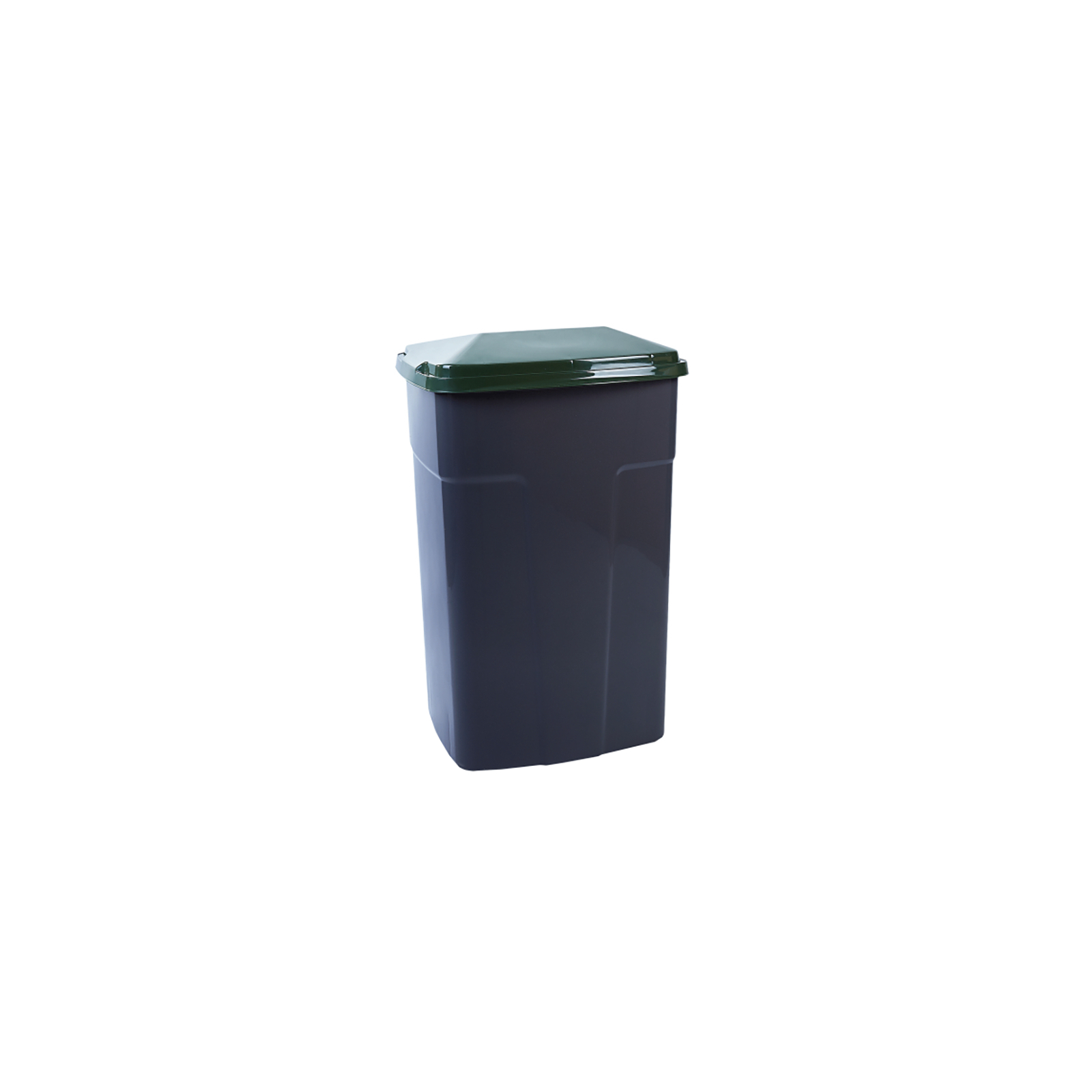 Контейнер для мусора Алеана с крышкой темно-серый с зеленым 90 л (3326)