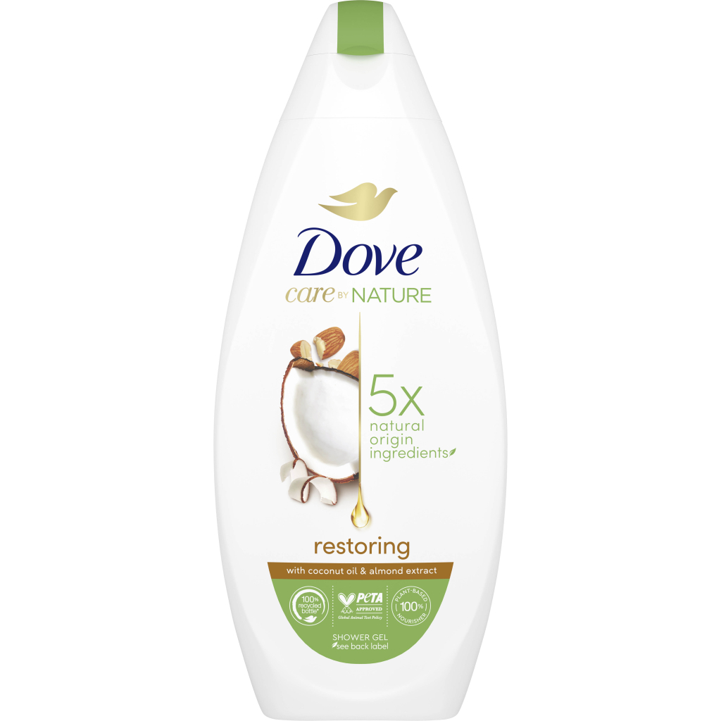Гель для душу Dove Відновлюючий з олією кокоса та екстрактом мигдалю 225 мл (8720181222627)