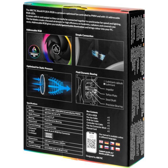Кулер для корпуса Arctic BioniX P120 A-RGB (ACFAN00146A) изображение 8