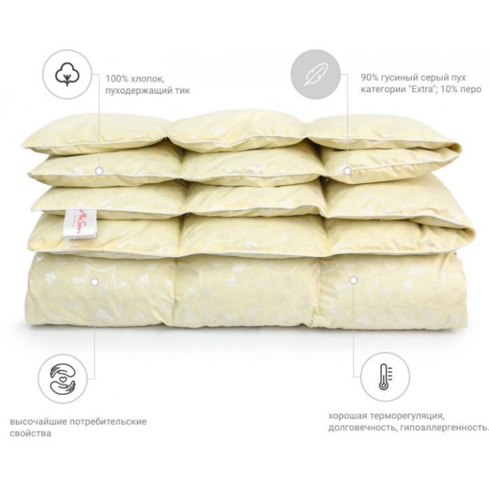 Одеяло MirSon пуховое Extra 042 зима+ 140x205 см (2200000002921) изображение 2
