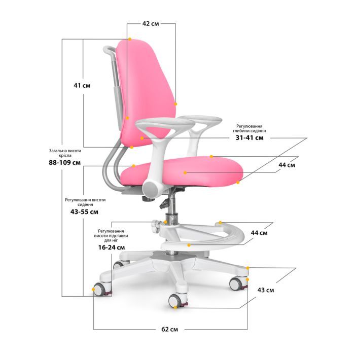 Дитяче крісло Evo-kids s Mio Ergo Pink (Y-507 KP) зображення 3