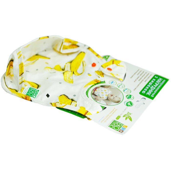 Слинявчик Еко Пупс Eco Cotton Premium непромокаючий з кишенею Бегемотик (EPB-005) зображення 2