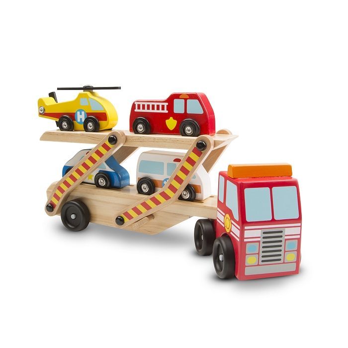 Игровой набор Melissa&Doug Деревянный аварийный перевозчик-трейлер (MD14610)
