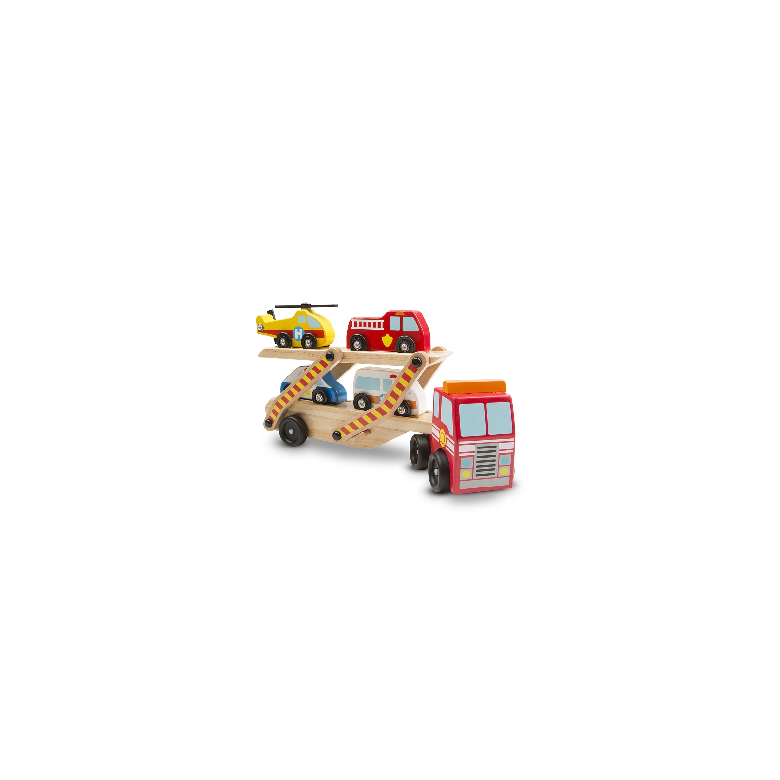 Игровой набор Melissa&Doug Деревянный аварийный перевозчик-трейлер (MD14610)
