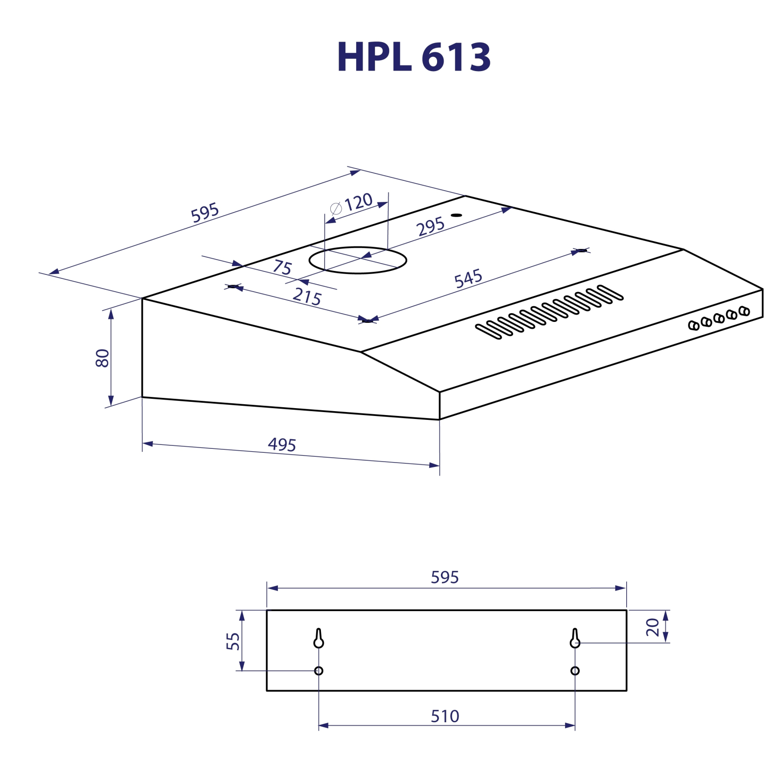 Витяжка кухонна Minola HPL 613 BL зображення 11