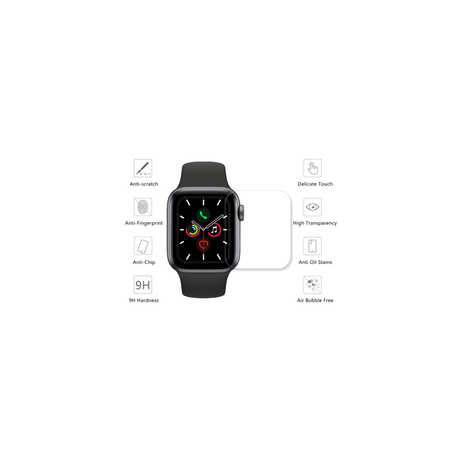 Плівка захисна Drobak Ceramics Apple Watch SE 44mm (2 шт) 313119 (313119) зображення 2