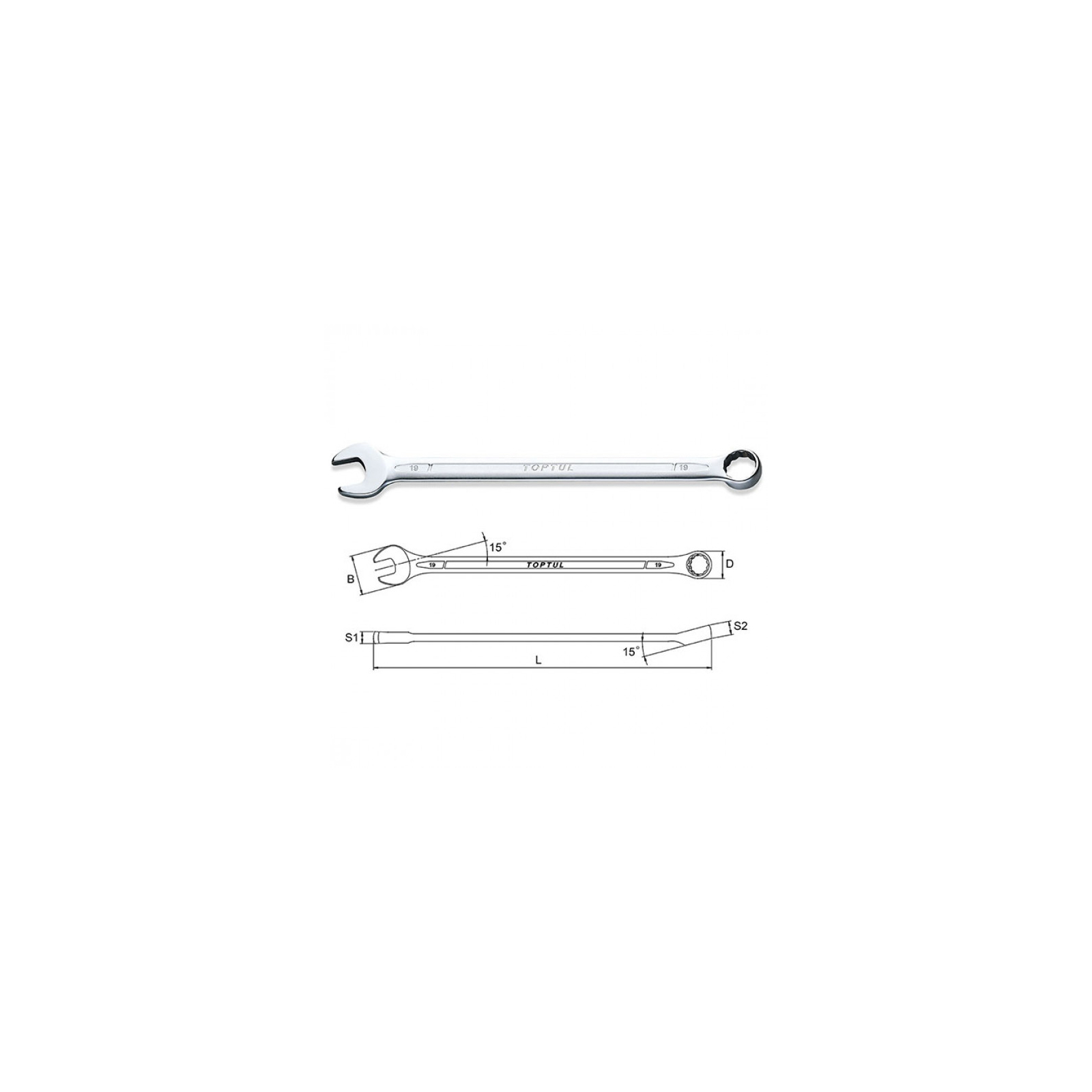 Ключ Toptul рожково-накидной супердлинный 11мм (AAEL1111) изображение 2