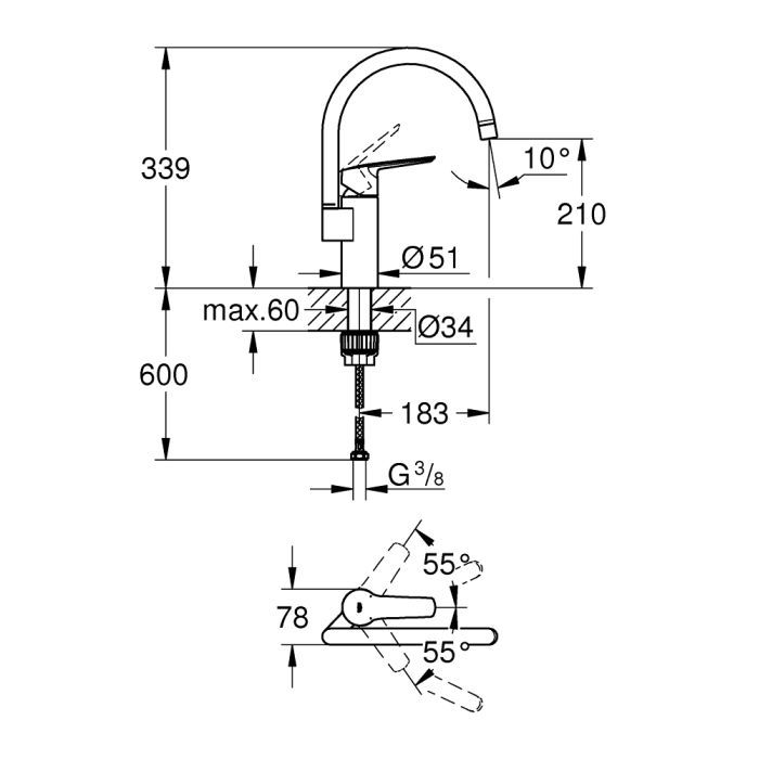 Смеситель Grohe QuickFix 30469000 (CV030585) изображение 4