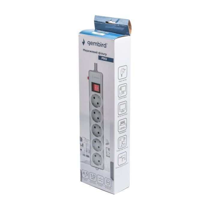 Сетевой фильтр питания Gembird SPG5-G-15G-PRO изображение 4