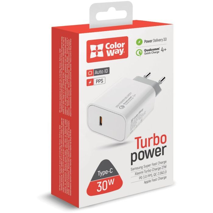 Зарядний пристрій ColorWay PD Port PPS USB Type-C (30W) white (CW-CHS038PD-WT) зображення 10
