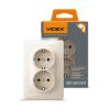 Розетка Videx BINERA 2ая с заземлением кремовая (VF-BNSK2G-CR) изображение 4