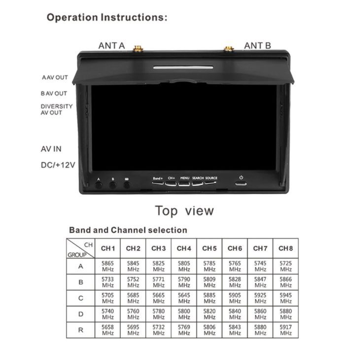 Монітор FPV Foxeer LCD5802D DVR 5.8GHz 40CH (MR1705/HP039-0014) зображення 7