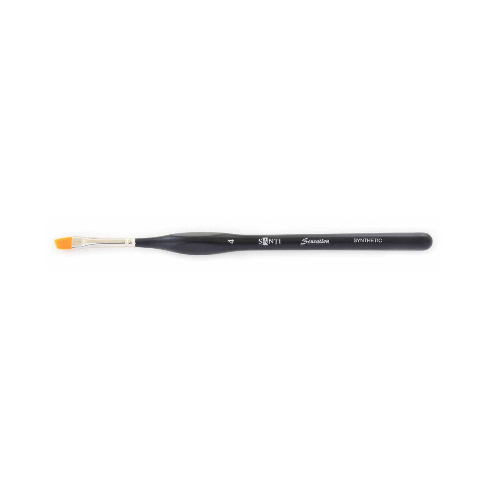 Кисточка для рисования Santi синтетика Sensation, короткая ручка с изгибом, угловая, №4 (310747)