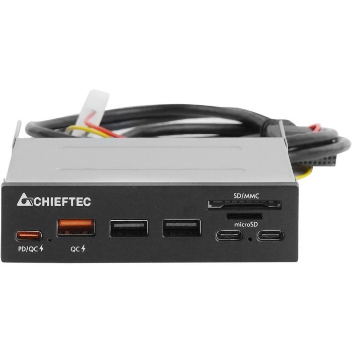 Зчитувач флеш-карт Chieftec 3.5" 2xUSB3.2/2xType-C/1xPD3.0/1xQC3.0 USB (CRD-908H) зображення 3