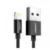 Дата кабель USB 2.0 AM to Lightning 1.0m US155 MFI Black Ugreen (US155/80822) изображение 2