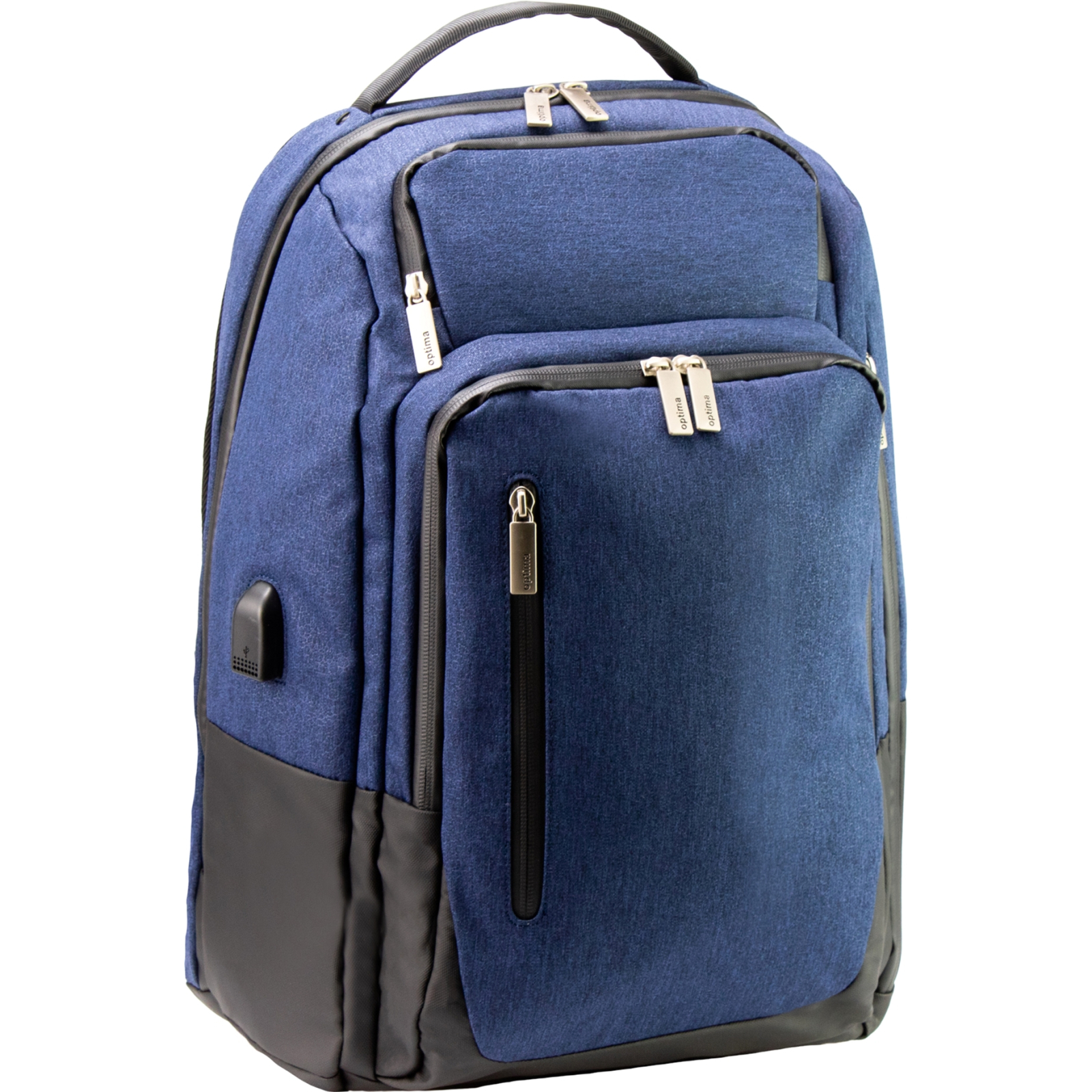 Рюкзак школьный Optima 18" USB Techno унисекс 0.7 кг 26-35 л Синий (O96913-02)