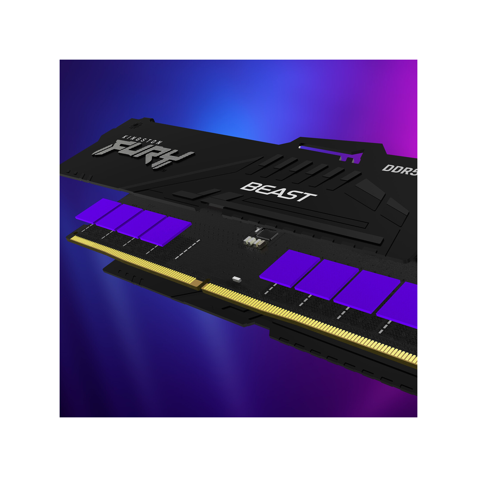 Модуль пам'яті для комп'ютера DDR5 16GB 5200 MHz Beast RGB AM5 Black Kingston Fury (ex.HyperX) (KF552C36BBEA-16) зображення 11