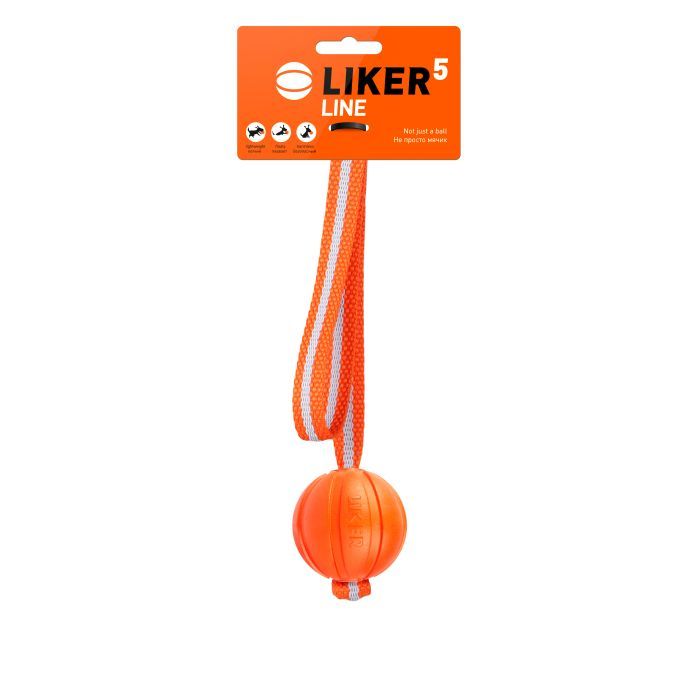 Іграшка для собак Liker Line М'ячик зі стрічкою 7 см (6287)