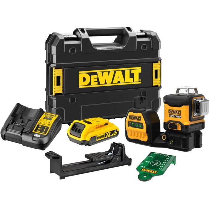 Лазерный нивелир DeWALT линейный 10.8/12/18В XR Li-Ion, зеленый луч, 1x2Ah 18V, TSTAK (DCE089D1G18) изображение 8