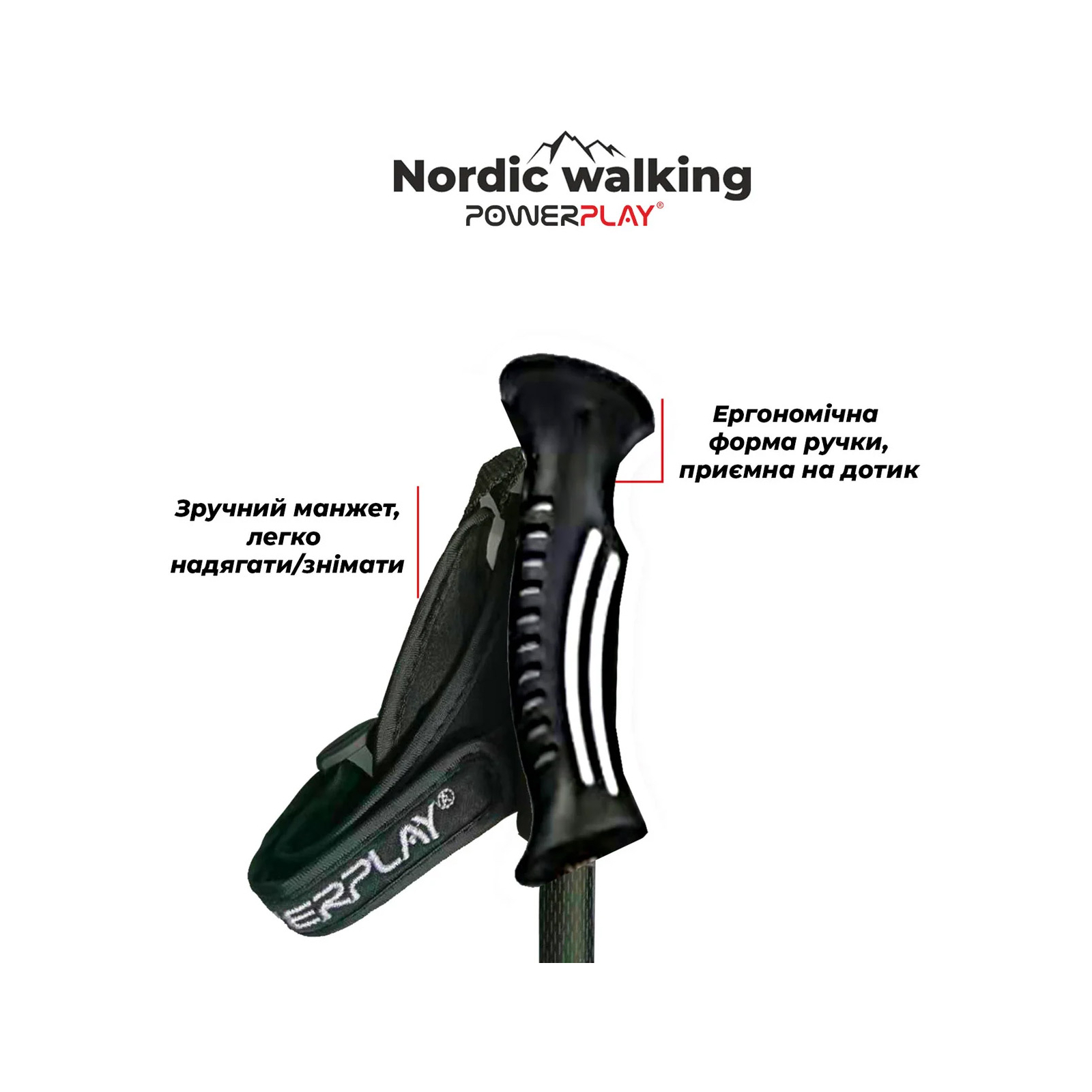 Палиці для скандинавської ходи PowerPlay 9101 Indigo 80 - 135 см (PP_9101_INDIGO) зображення 3