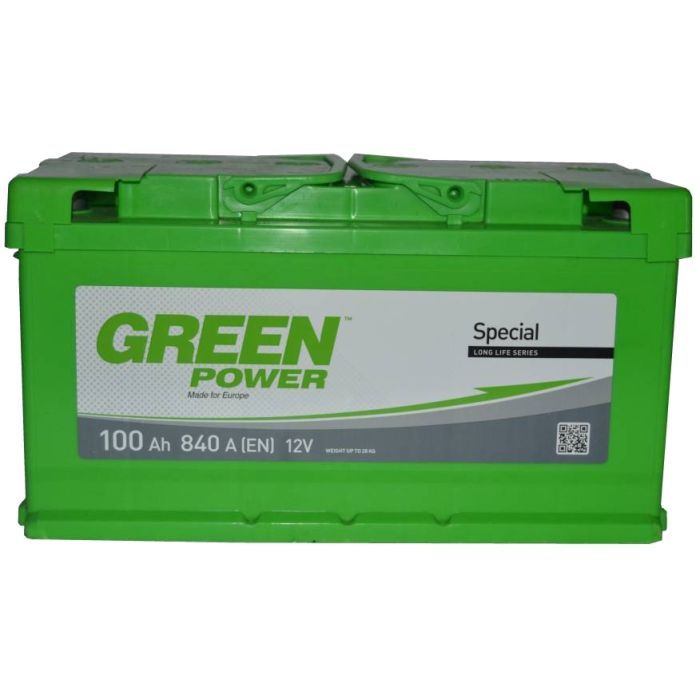 Аккумулятор автомобильный GREEN POWER Standart 100Ah (+/-) (840EN) (22430)