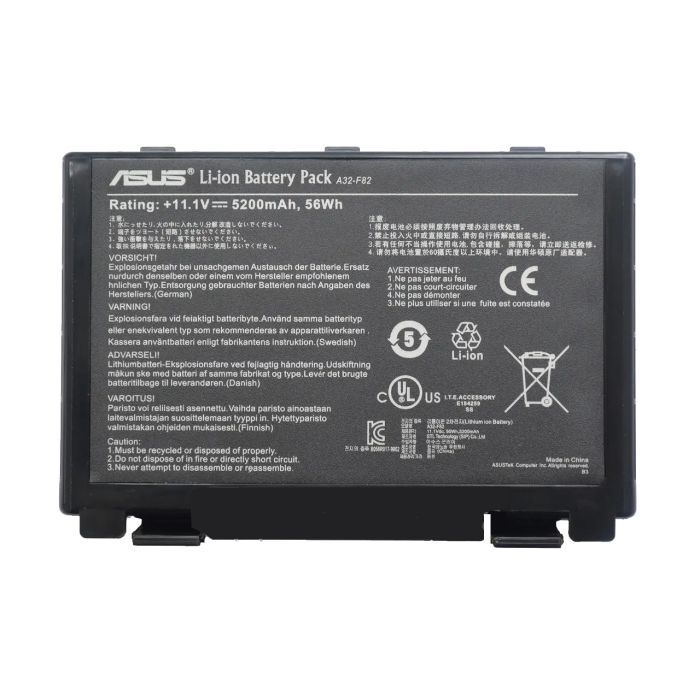 Аккумулятор для ноутбука ASUS A32-F82, 5200mAh (56Wh), 6cell, 11.1V, Li-ion, black (A47764)