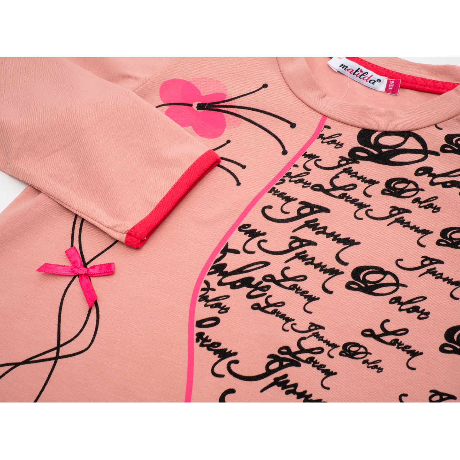 Пижама Matilda с цветочками (7294-3-122G-peach) изображение 4