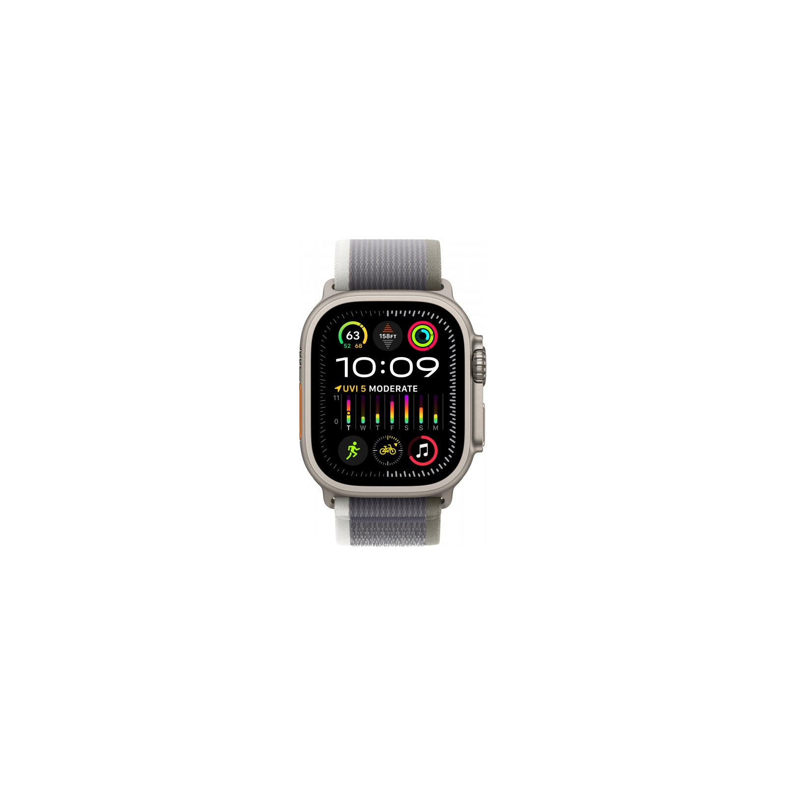 Смарт-годинник Apple Watch Ultra 2 GPS + Cellular, 49mm Titanium Case with Green/Grey Trail Loop - S/M (MRF33UL/A) зображення 2