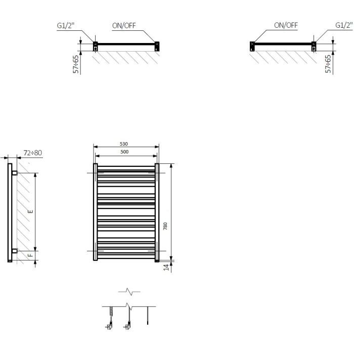 Сушарка для рушників Terma Marlin One 780x530 (WWMRN078053KS96E8P) зображення 2