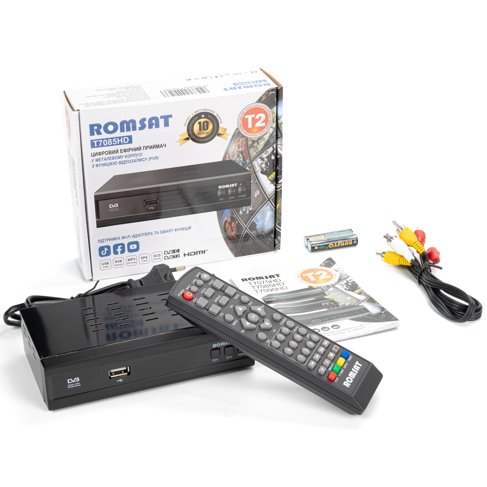 ТВ тюнер Romsat DVB-T2 (T7085HD) зображення 7