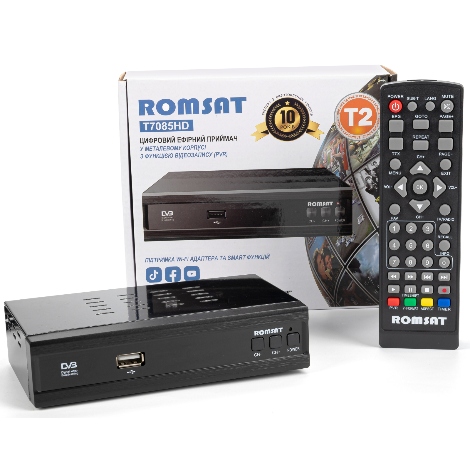 ТВ тюнер Romsat DVB-T2 (T7085HD) изображение 8