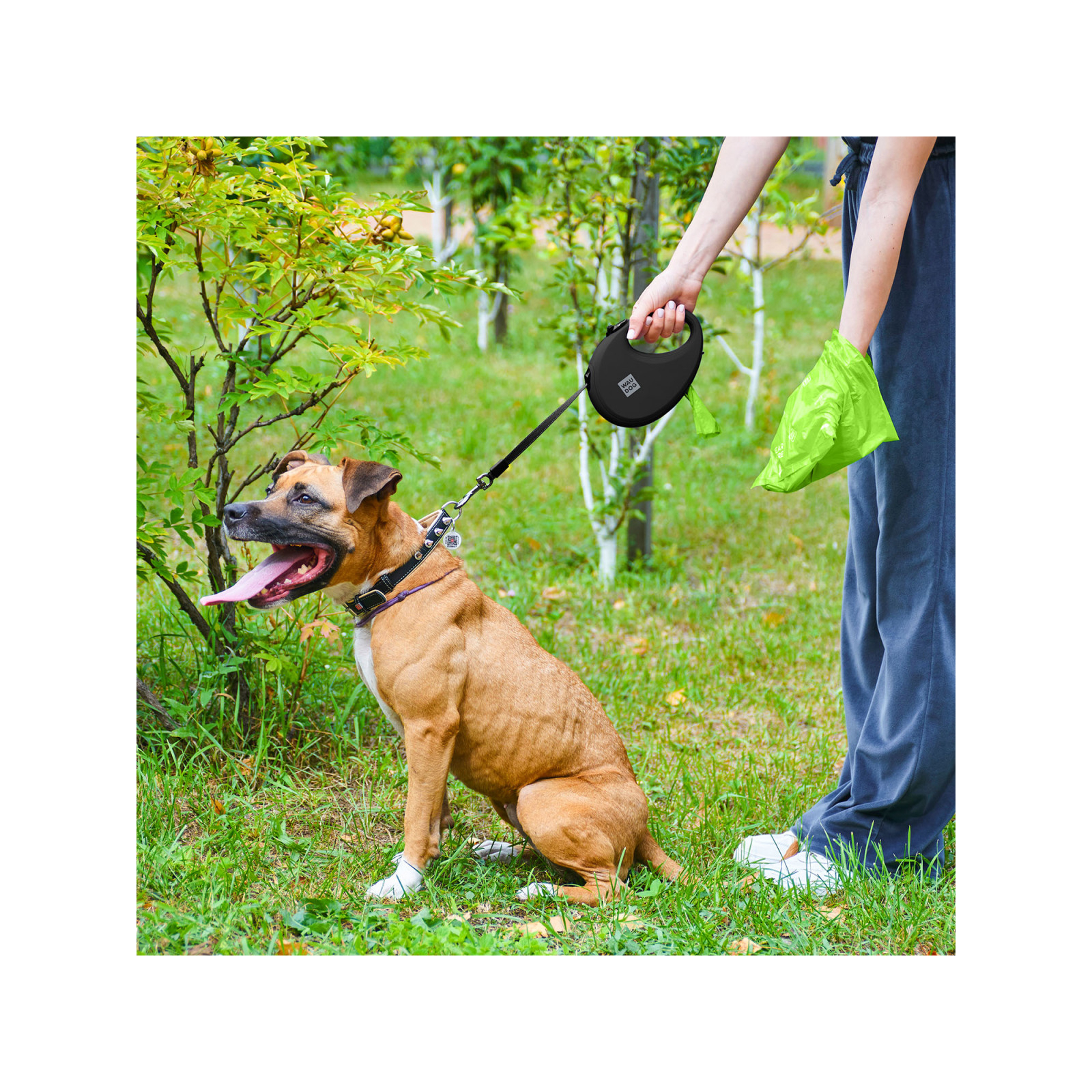 Повідок для собак WAUDOG R-leash з контейнером для пакетів S до 12 кг 3 м рожевий (26277) зображення 10