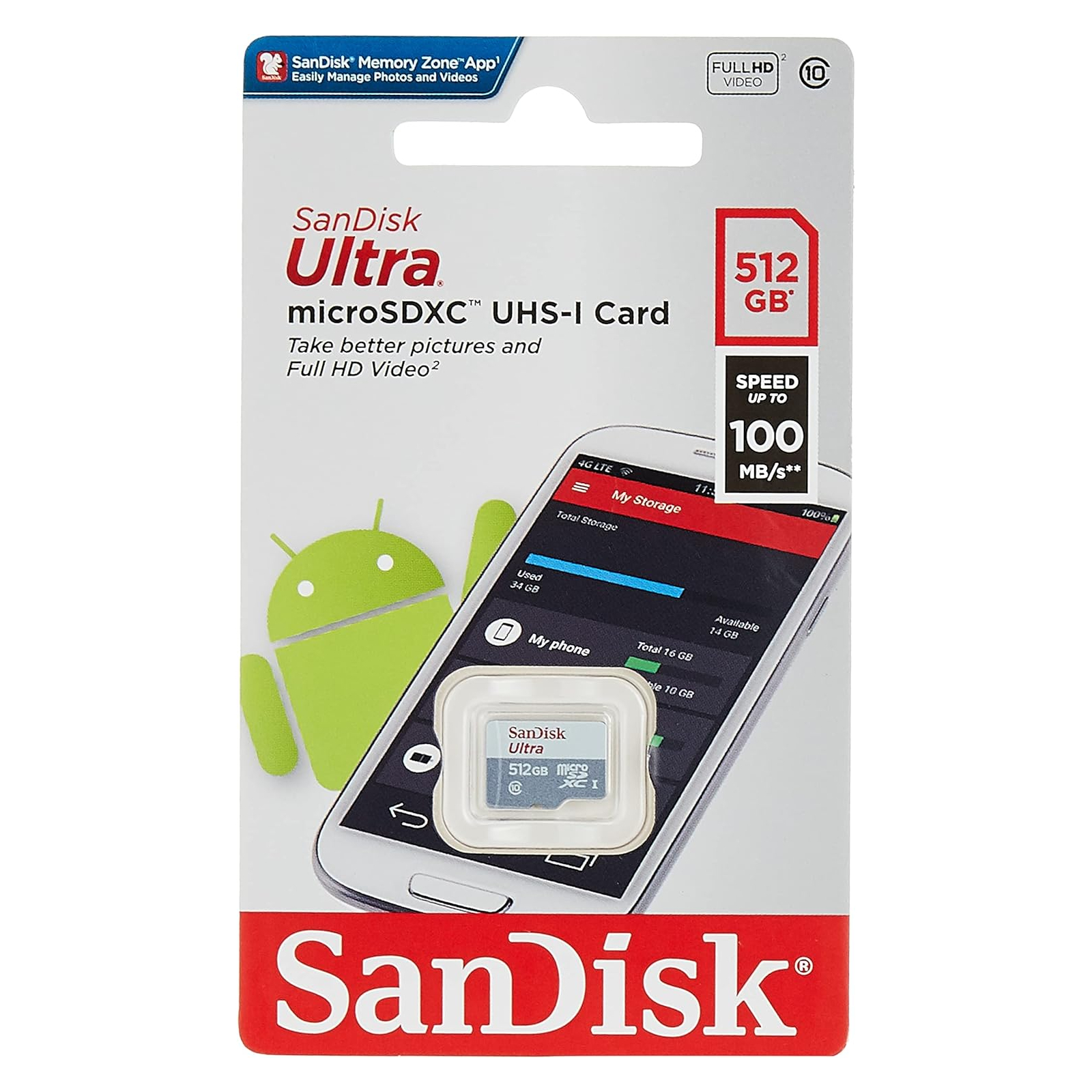 Карта памяти SanDisk 512GB microSDXC class 10 UHS-I Ultra (SDSQUNR-512G-GN3MN) изображение 2