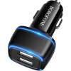 Зарядний пристрій BOROFONE BZ14 Max dual port ambient light car charger USB-A Black (BZ14B) зображення 2