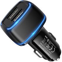 Зарядное устройство BOROFONE BZ14 Max dual port ambient light car charger USB-A Black (BZ14B) изображение 3
