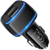 Зарядний пристрій BOROFONE BZ14 Max dual port ambient light car charger USB-A Black (BZ14B) зображення 3