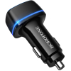 Зарядний пристрій BOROFONE BZ14 Max dual port ambient light car charger USB-A Black (BZ14B)