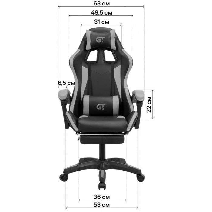Крісло ігрове GT Racer X-2323 Black зображення 7