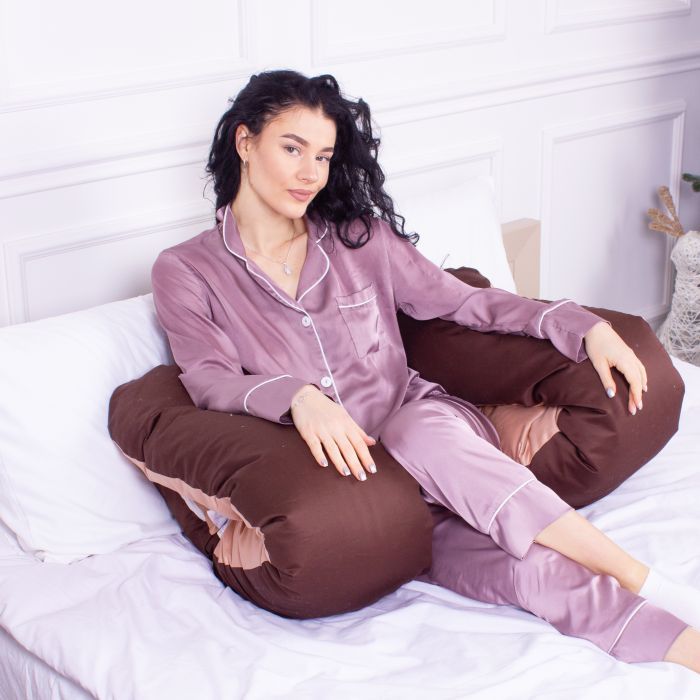 Подушка MirSon для беременных и отдыха Delicate Satin №8028 U-образная Cappuccino (2200006178668) изображение 5