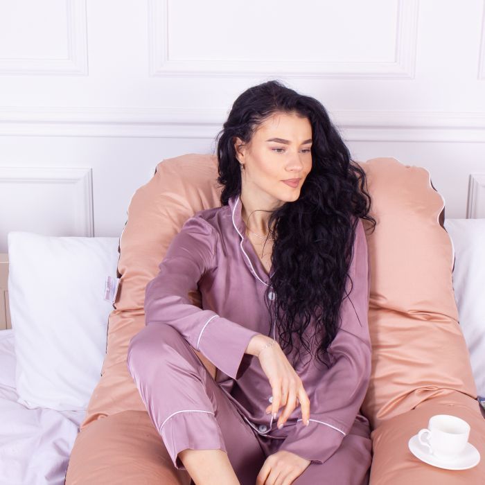 Подушка MirSon для беременных и отдыха Delicate Satin №8028 U-образная Cappuccino (2200006178668) изображение 6