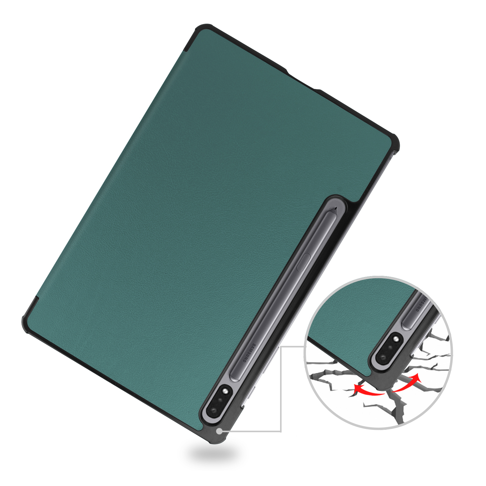 Чехол для планшета BeCover Smart Case Samsung Tab S9 Plus (SM-X810/SM-X816)/S9 FE Plus (SM-X610/SM-X616) 12.4" Dark Green (710323) изображение 6