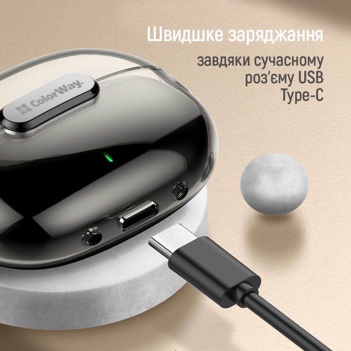 Навушники ColorWay Slim TWS-2 Earbuds Black (CW-TWS2BK) зображення 7